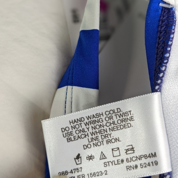 ☀️Liz Claiborne NWT bikini top 12 striped blue - Picture 15 of 16